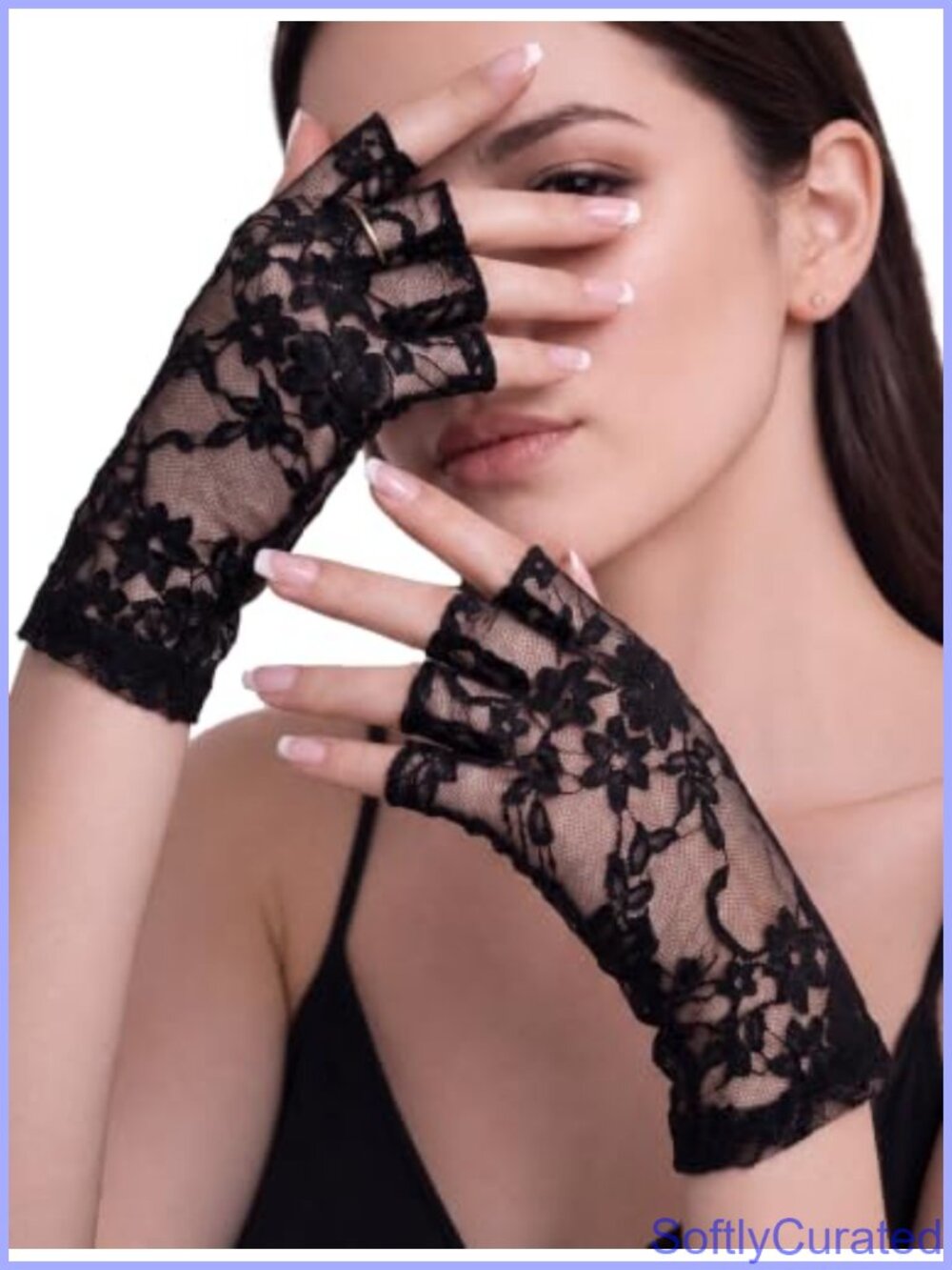 Lace Fingerless Gloves Short Elegant Party Cosplay Accessory